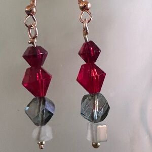 Garnet Crystal Earrings